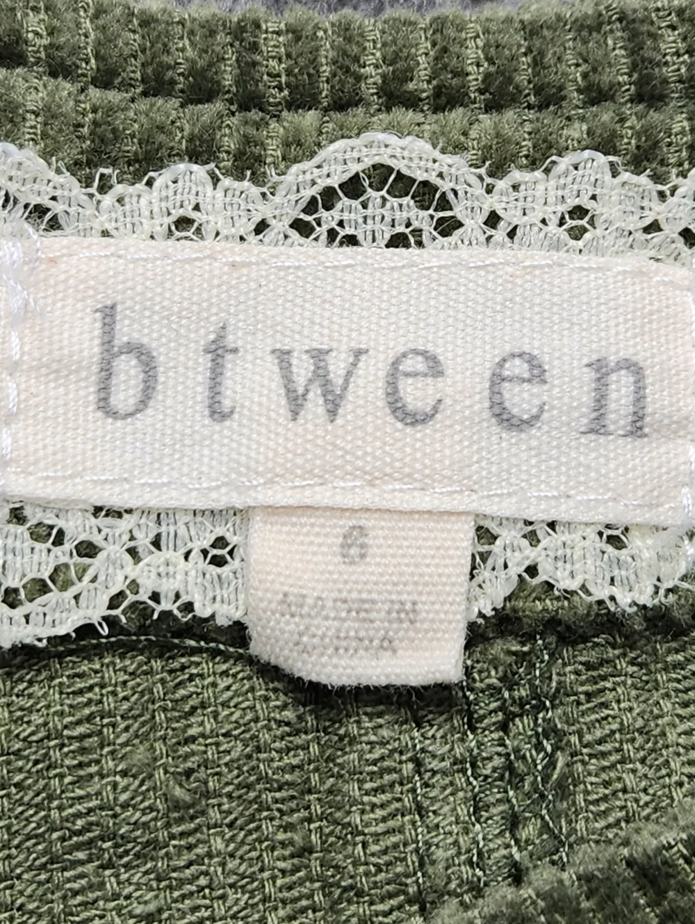 Biwen Corduroy Overall Dress Kids 6 Green Pinafore Jumper